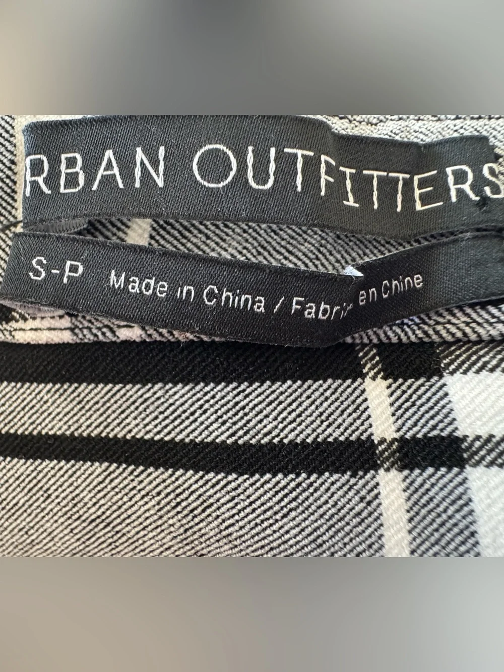 Urban Outfitters Black and White Plaid Pencil Skirt